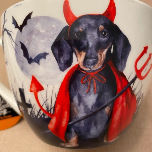 Portobello By Design Little Devil Dachshund Wiener dog Halloween coffee Mug - Picture 3 of 7